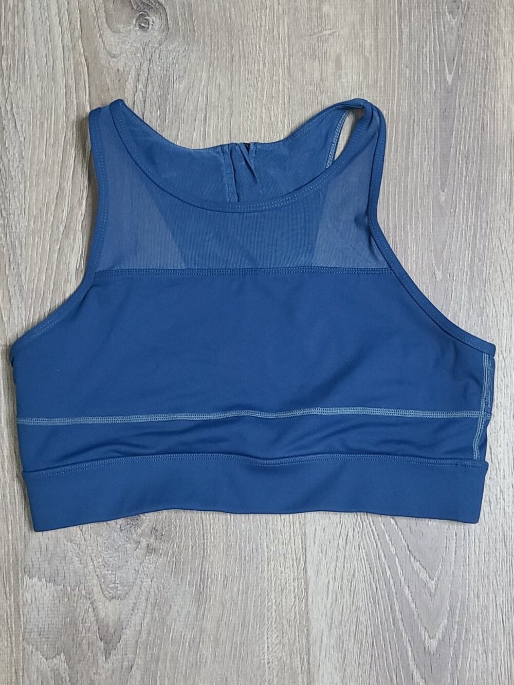 Zyia Active Blue Twilight All-Star Zip Back One More Rep Sports Bra - Sz Large